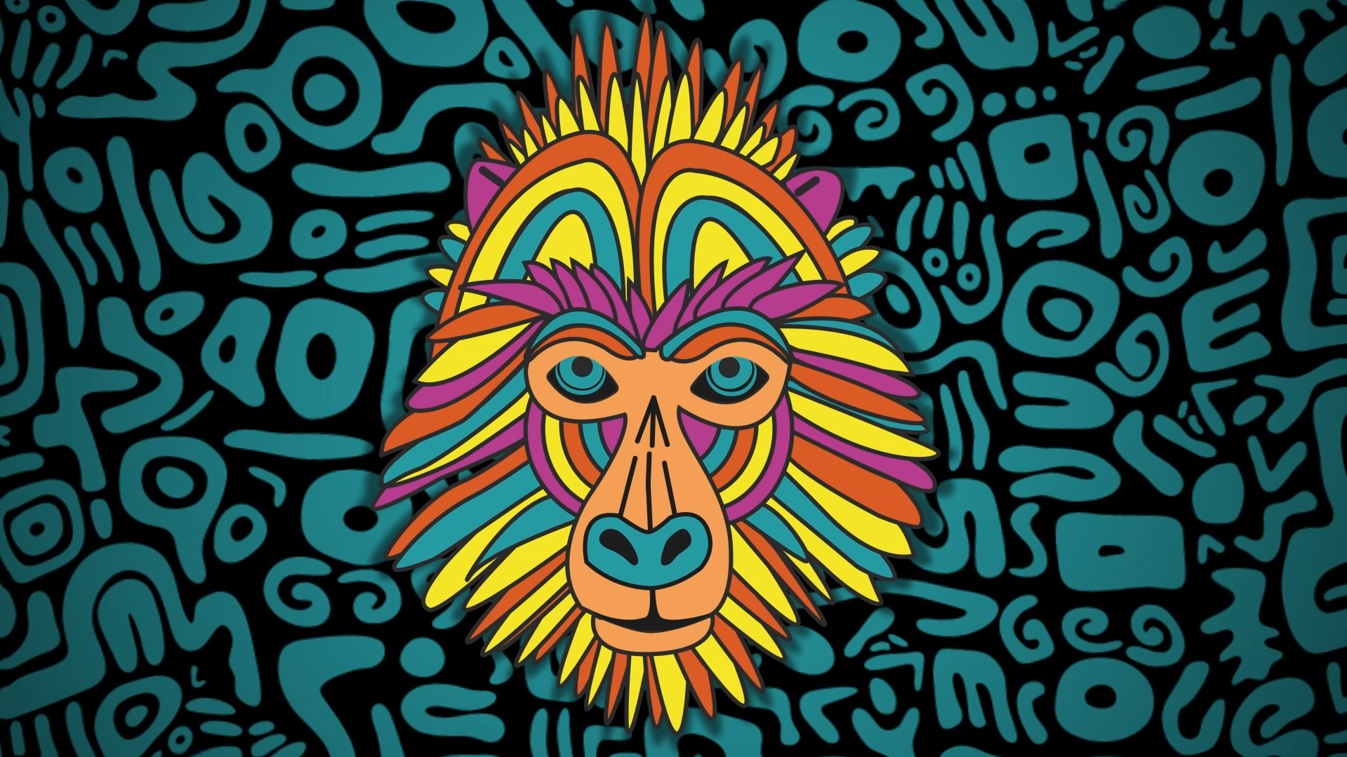 Illustration du singe de l'affiche du festival Chipo'Zik 2025